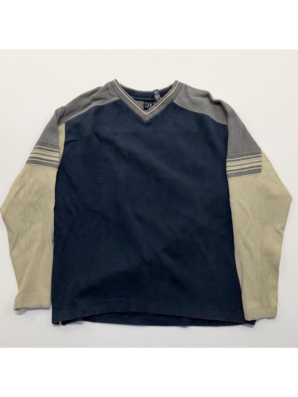 GAP Men's Long Sleeve V-Neck Shirt Size L Colorblock